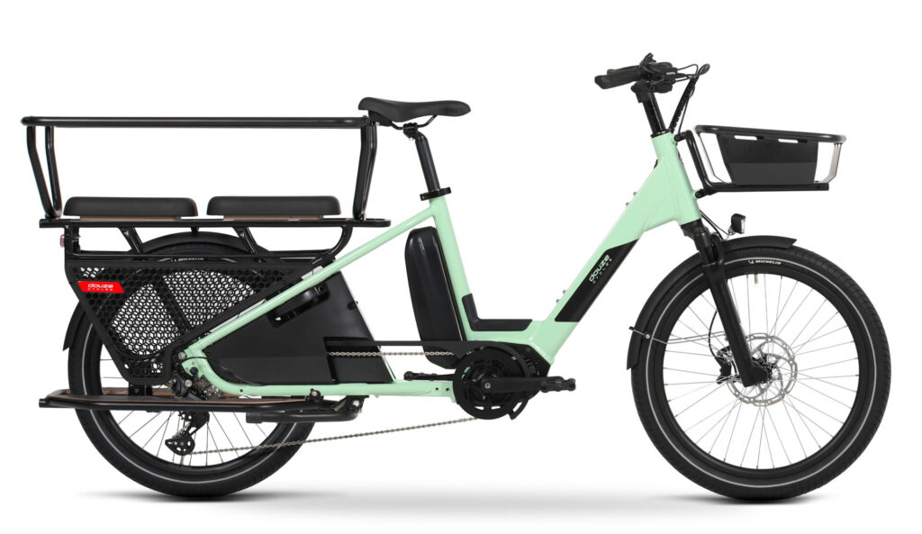 LT24 bafang 1X10 menthe famille panier longtail, velo-cargo-electrique douze-cycles